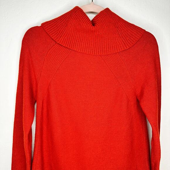 Anthropologie Georgia Cowl Neck Long Sleeve Rust Knit Tunic Sweater Top Small - Picture 11 of 16